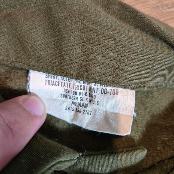 Vintage Military Shirt Mens M Green Lite Industries Button Up Utility Hiking - Picture 4 of 7